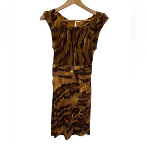 Diane Von Fustenberg brown and tan lion print mini Jamila Dress size 4